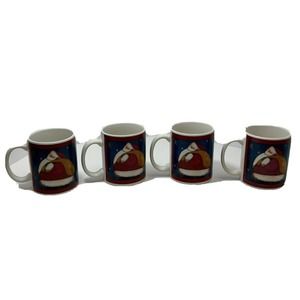 Fiddlestix - Set of 4 Santa‎ Christmas/Holiday Mugs by Certified